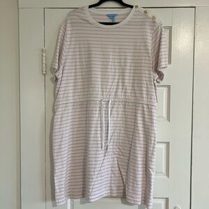 Draper James Pink/white stripe tshirt dress